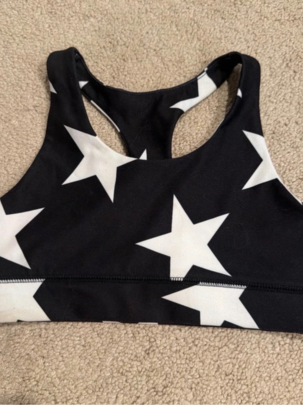 DSG black star print sports bra girls sz 8/9